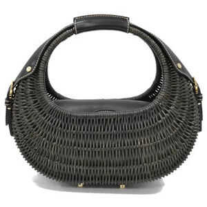 Salvatore Ferragamo Gancini Leather Bag Black